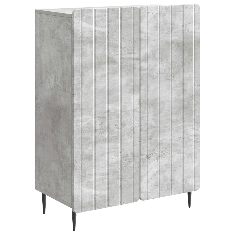 Buffet Gris béton 66 x 34,5 x 92 cm Bois d'ingénierie - 2