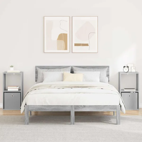 Table de chevet 2 pcs Gris Sonoma 35 x 32 x 68,5 cm