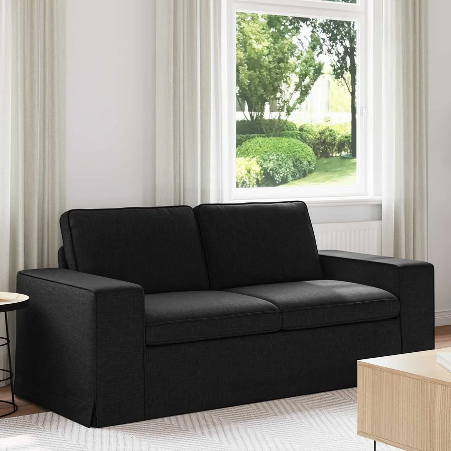 Canapé Noir 182 x 80 x 82 cm tissu