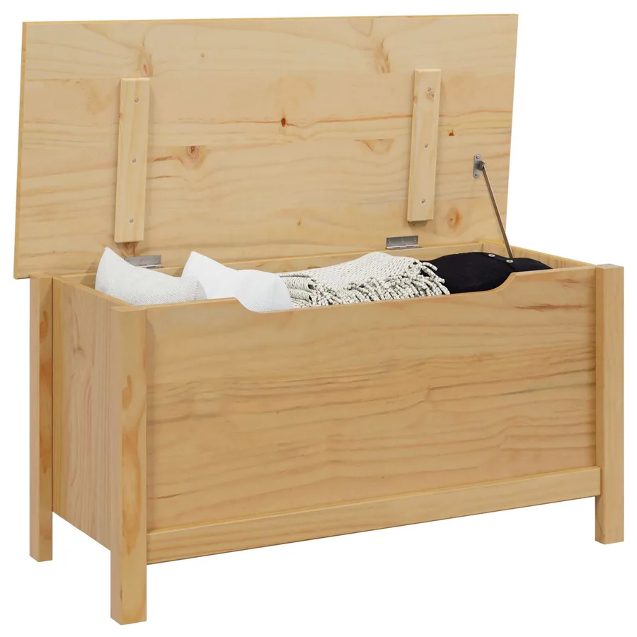 Boîte de rangement HILL Marron miel 90 x 40 x 45 cm Pin massif - 3