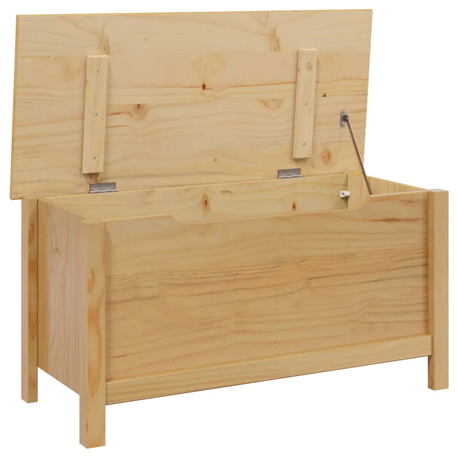 Boîte de rangement HILL Marron miel 90 x 40 x 45 cm Pin massif - 4