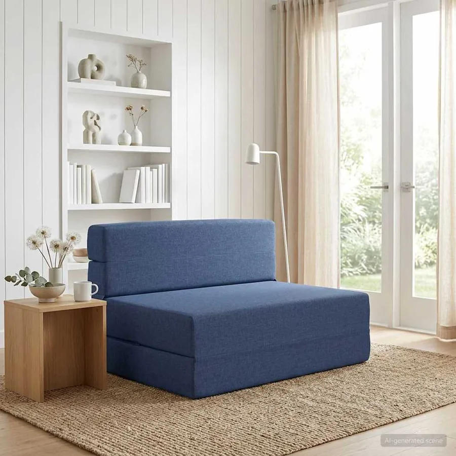 Canapé-lit pliable Bleu 70 x 80 x 60 cm Tissu