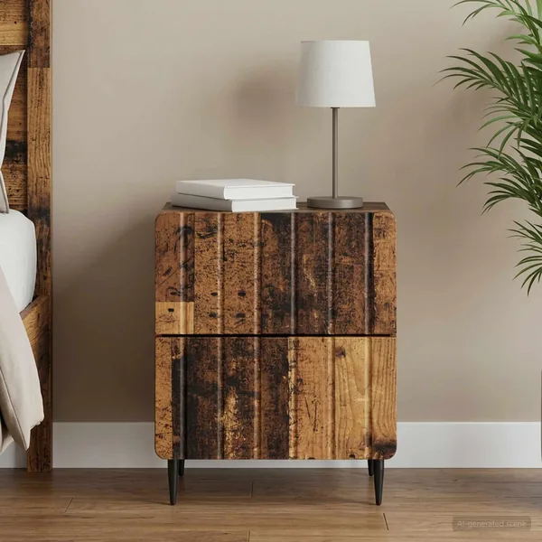 Cabinet de chevet avec tiroir Bois ancien 43 x 34,5 x 49,5 cm