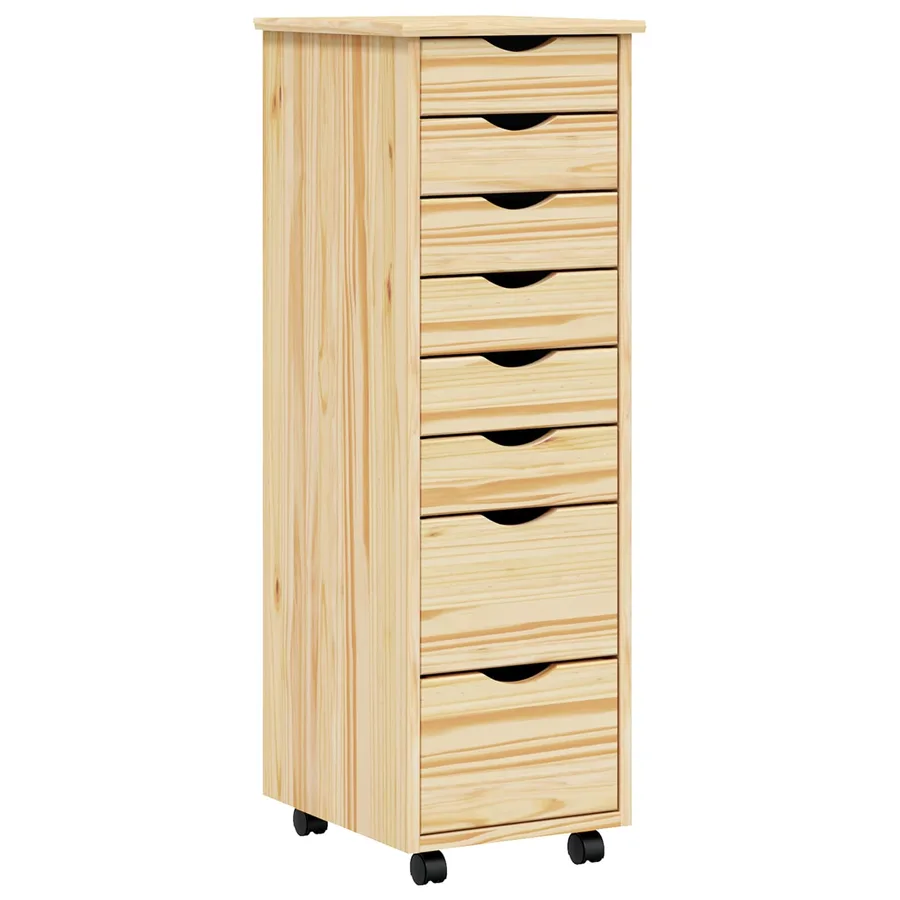 Cabinet Roulant avec Tiroirs avec roue MOSS Vernis transparent - 2