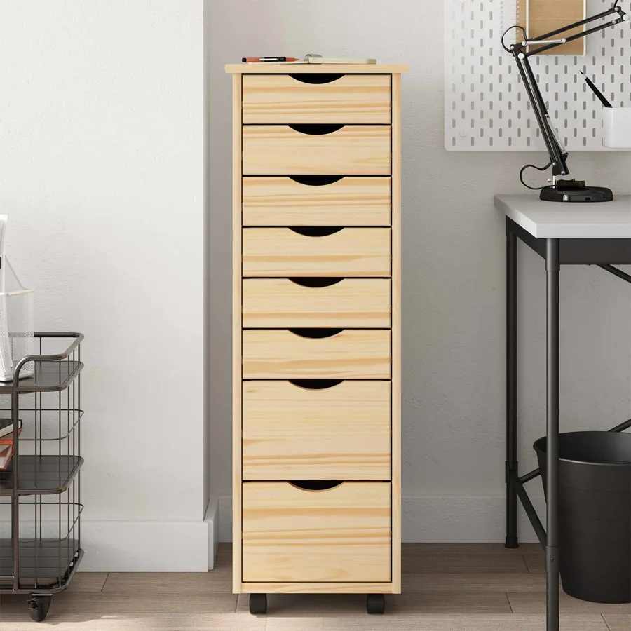 Cabinet Roulant avec Tiroirs avec roue MOSS Vernis transparent - 3