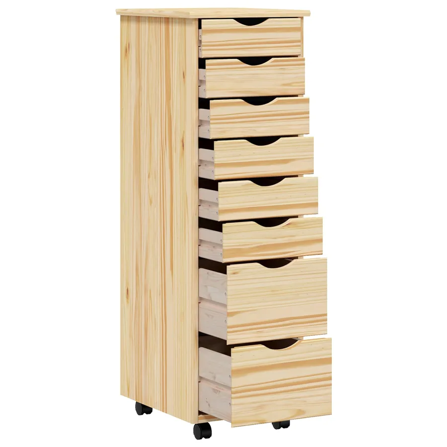 Cabinet Roulant avec Tiroirs avec roue MOSS Vernis transparent - 4