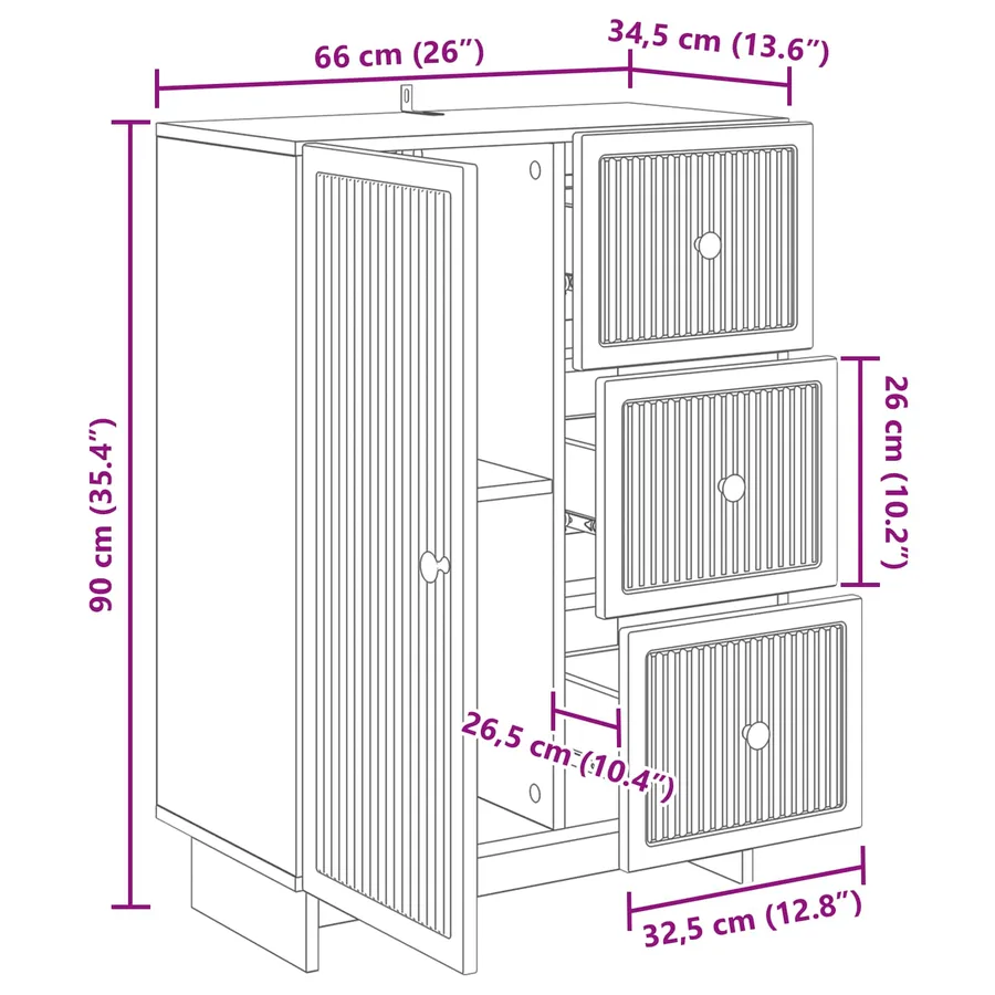 Buffet Chêne Sonoma 66 x 34,5 x 90 cm Bois d'ingénierie - 12