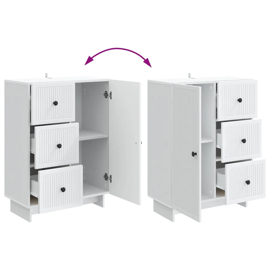 Buffet Blanc 66 x 34,5 x 90 cm Bois d'ingénierie - 10