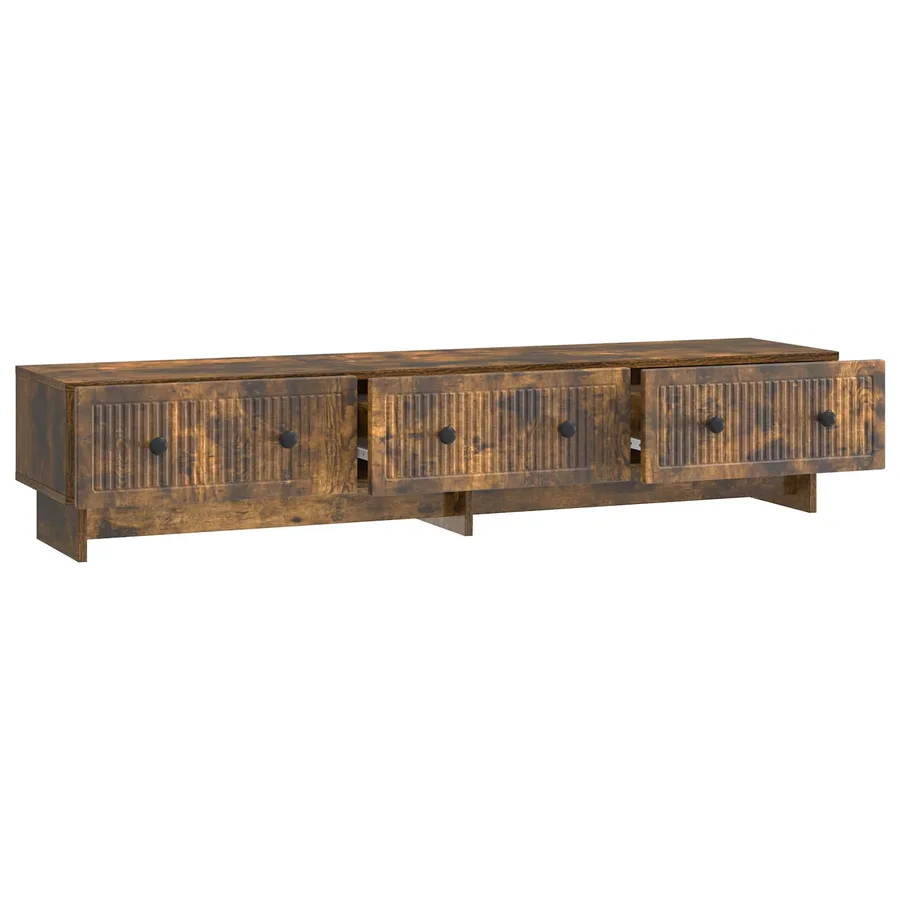 Meuble TV Chêne fumé 147 x 34,5 x 30 cm Bois d'ingénierie - 5