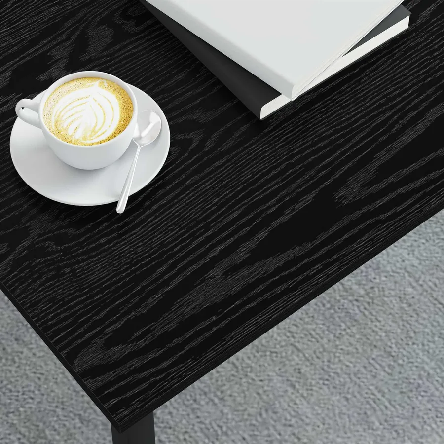 Table basse Chêne noir 100 x 100 x 45 cm Bois d'ingénierie - 4