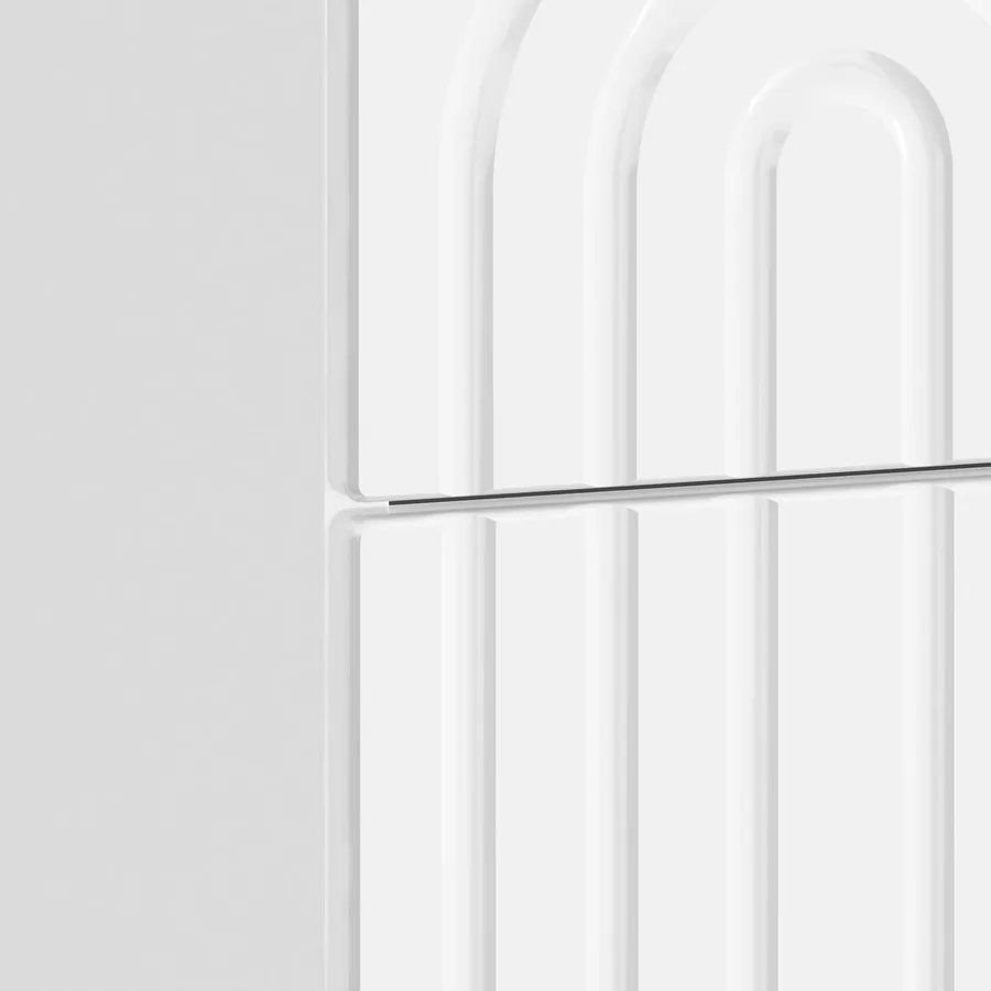 Cabinet de chevet 2 pcs Blanc brillant 43 x 34,5 x 48 cm - 8