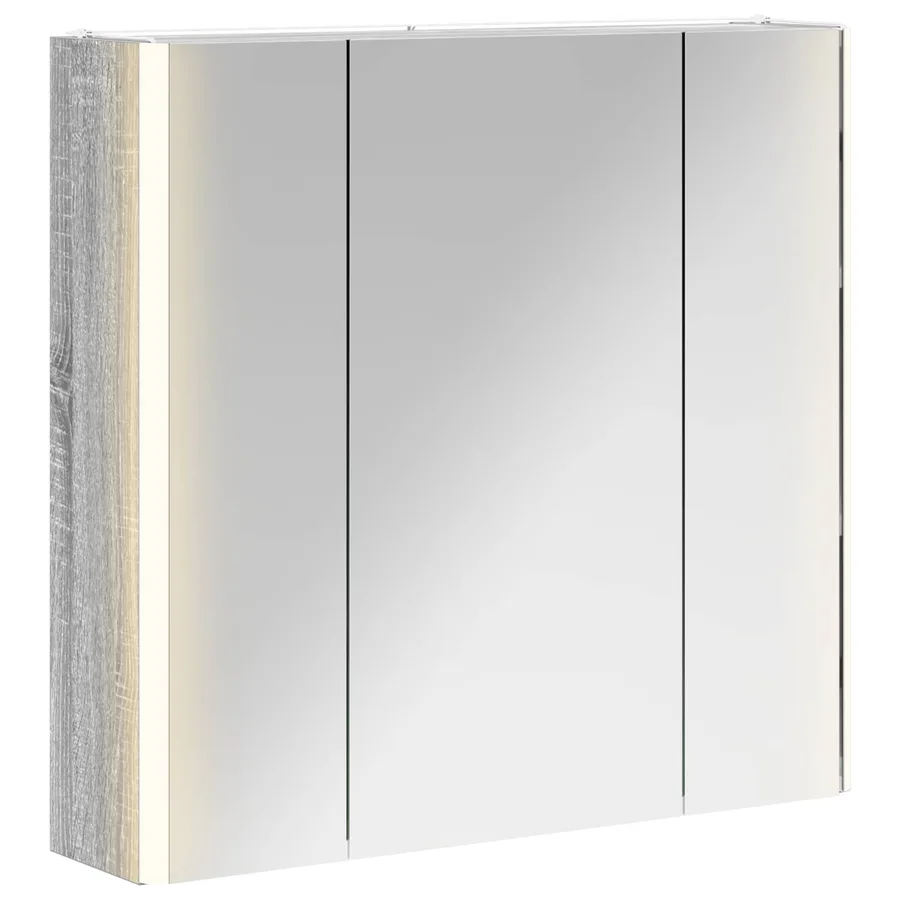 Armoire Miroir de Salle de Bain Gris Sonoma - 2