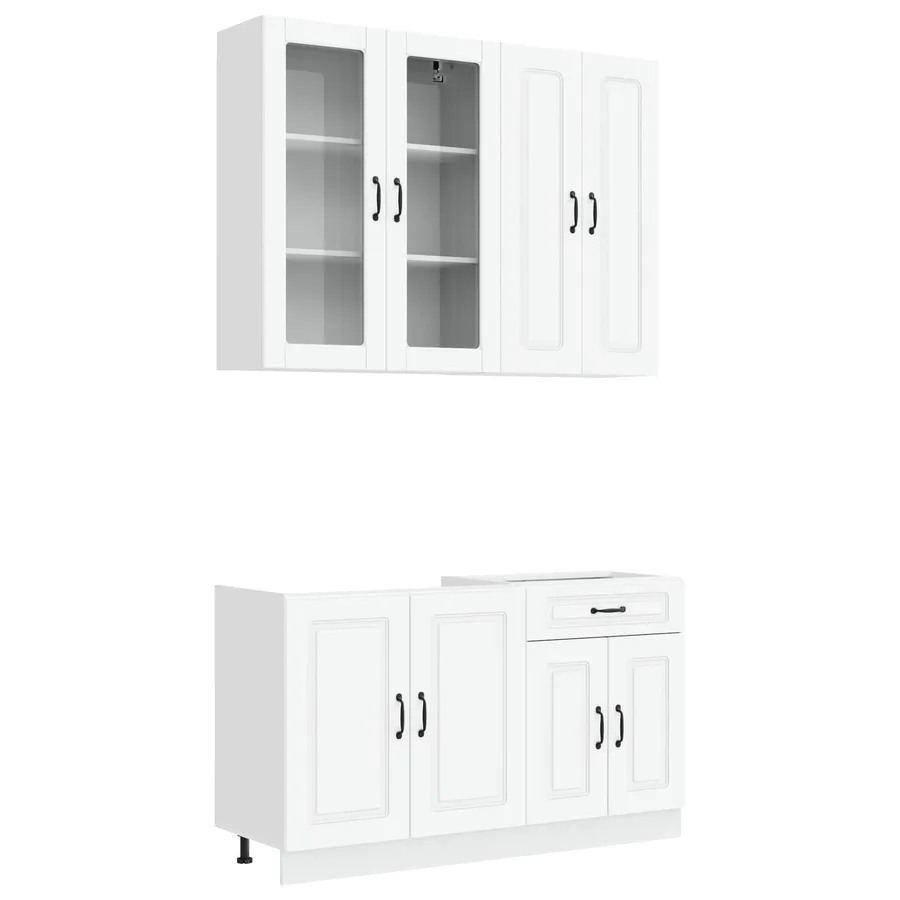 Unité de cuisine KALMAR 4 pcs Blanc Bois d'ingénierie - 2