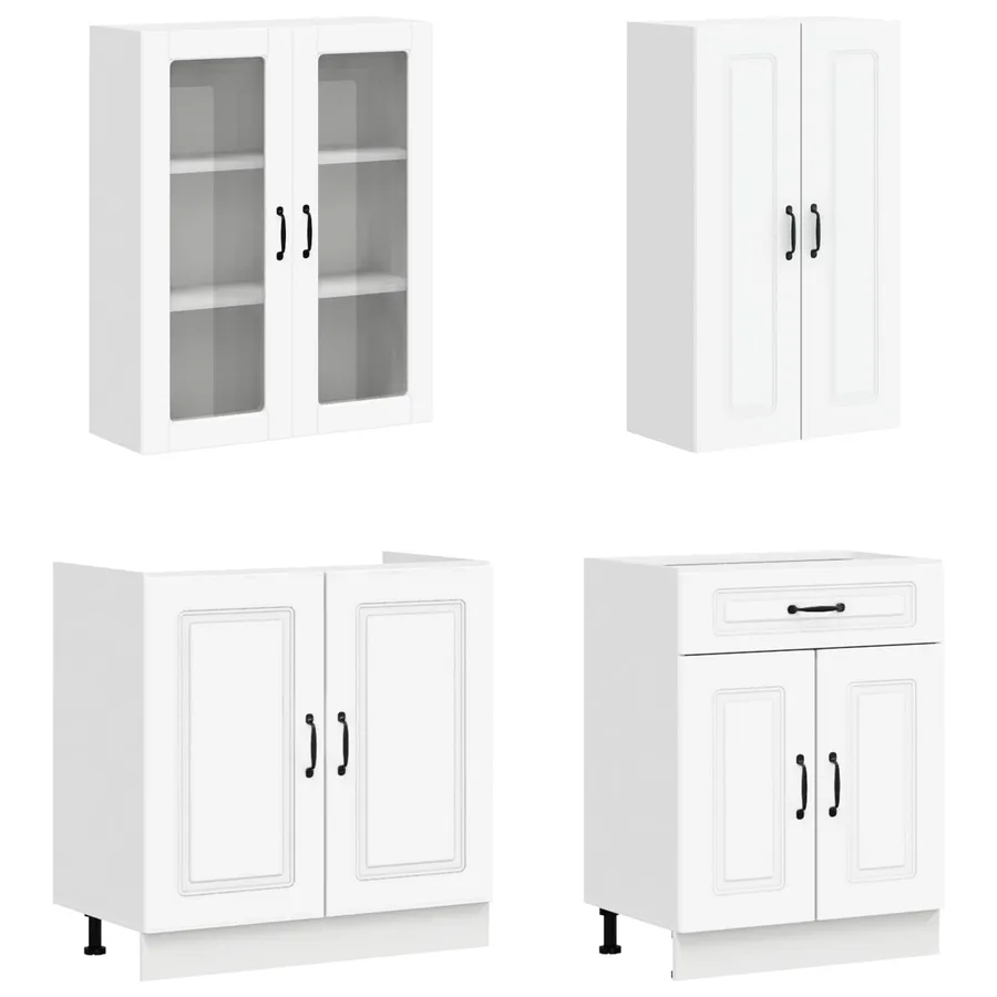 Unité de cuisine KALMAR 4 pcs Blanc Bois d'ingénierie - 3