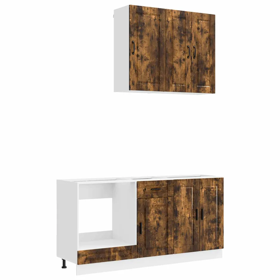 Unité de cuisine PORTO 5 pcs Chêne fumé Bois d'ingénierie - 2
