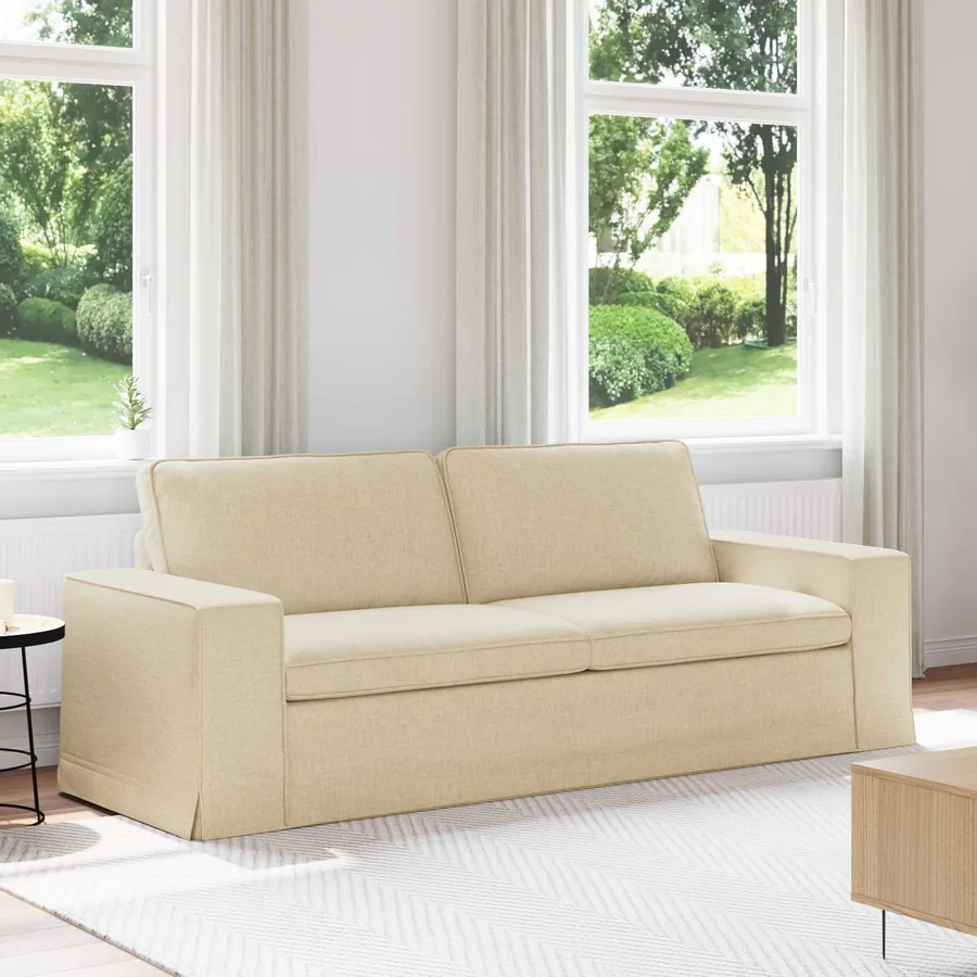 Canapé Crème 222 x 80 x 82 cm tissu