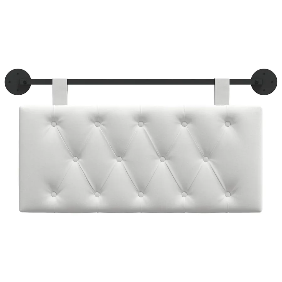 Tête de lit suspendue Blanc Tissu - 5