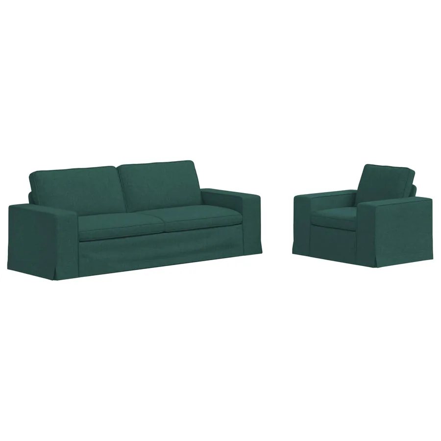 Ensemble de Canapés 2 pcs Vert foncé 222 x 80 x 82 cm tissu - 2