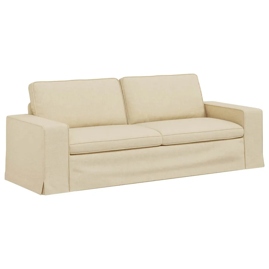 Ensemble de Canapés 2 pcs Crème 222 x 80 x 82 cm tissu - 5