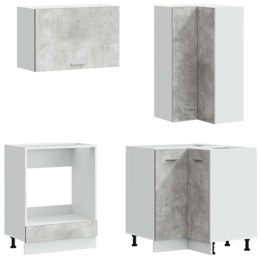Unité de cuisine LYON 8 pcs Gris béton Bois d'ingénierie - 4