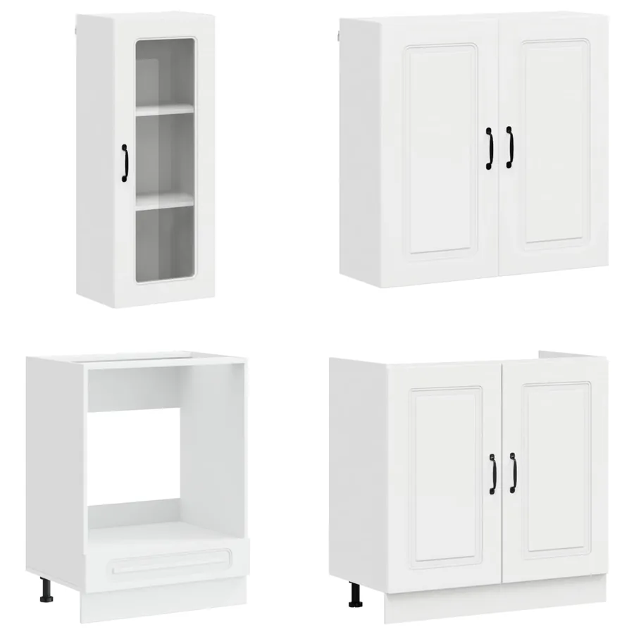 Unité de cuisine KALMAR 8 pcs Blanc brillant Bois d'ingénierie - 3