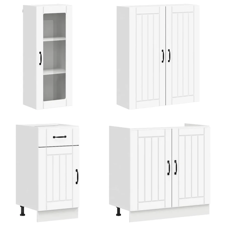 Unité de cuisine LUCCA 8 pcs Blanc Bois d'ingénierie - 3