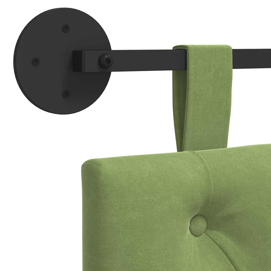 Tête de lit suspendue Avec lumière LED Vert clair Velours - 9