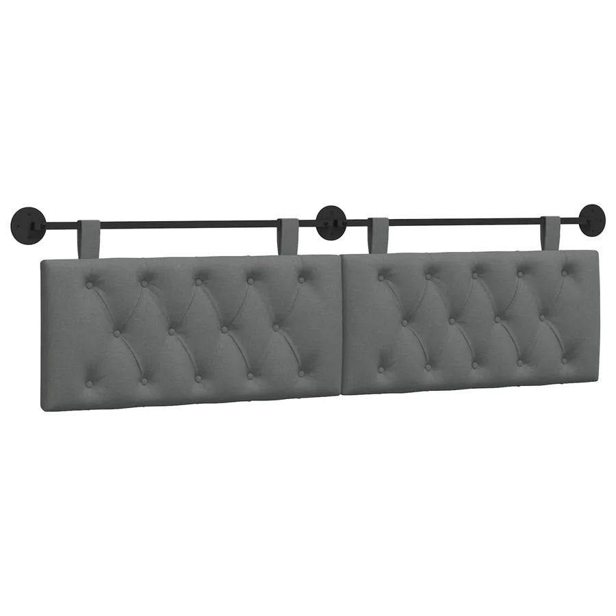 Tête de lit suspendue Gris foncé Tissu - 2