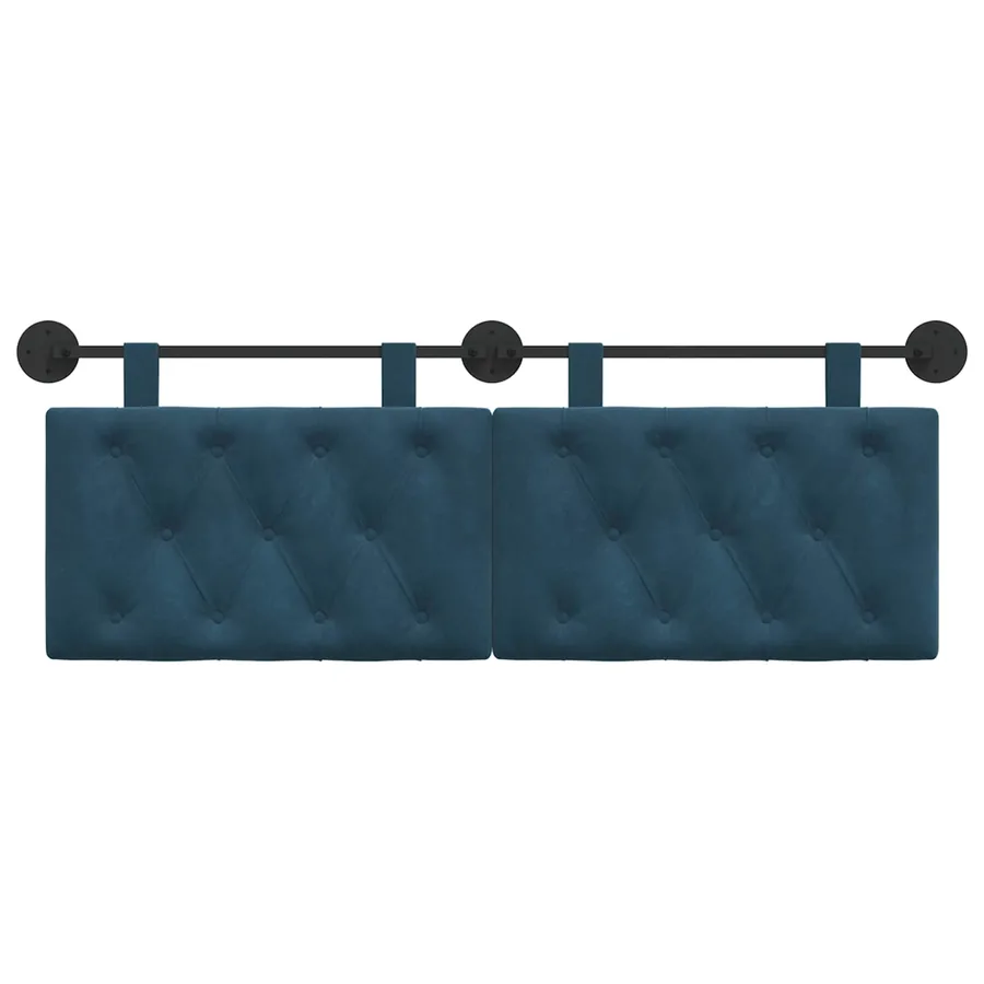 Tête de lit suspendue Avec lumière LED Bleu Velours - 5