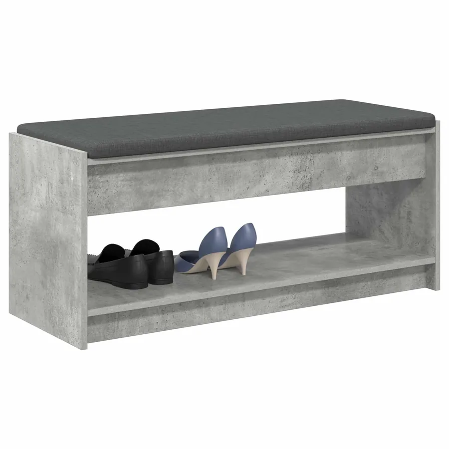Banc d'entrée avec coussin Gris Béton 103 x 38 x 45 cm - 3