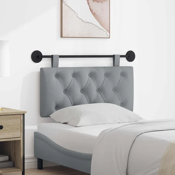 Tête de lit suspendue Gris clair Tissu
