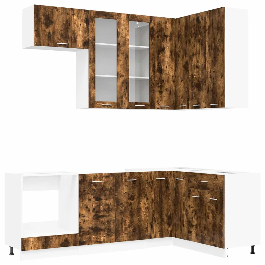 Unité de cuisine LYON 8 pcs Chêne fumé Bois d'ingénierie - 2