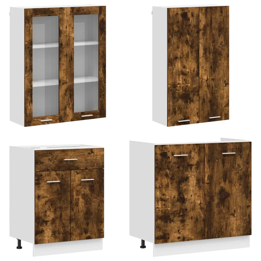 Unité de cuisine LYON 8 pcs Chêne fumé Bois d'ingénierie - 3