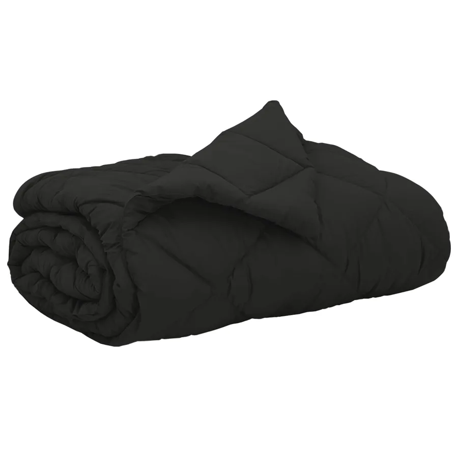 Duvet d'été simple Noir 200 x 200 cm Microfibre - 2