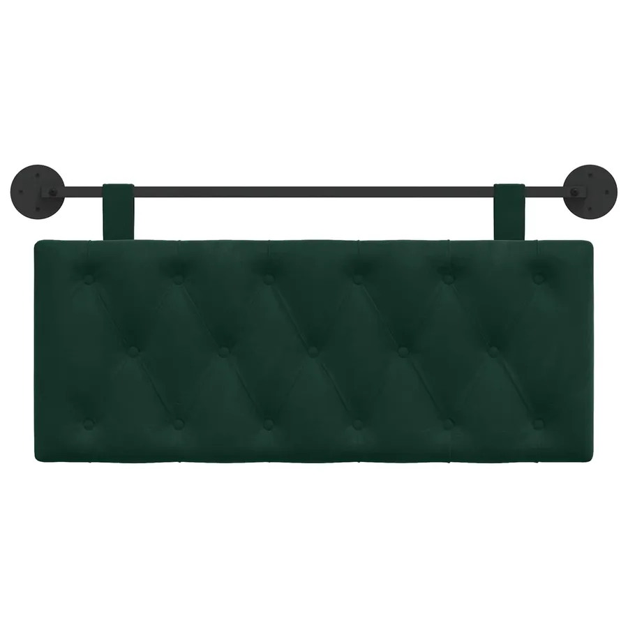 Tête de lit suspendue Avec lumière LED Vert foncé Velours - 5