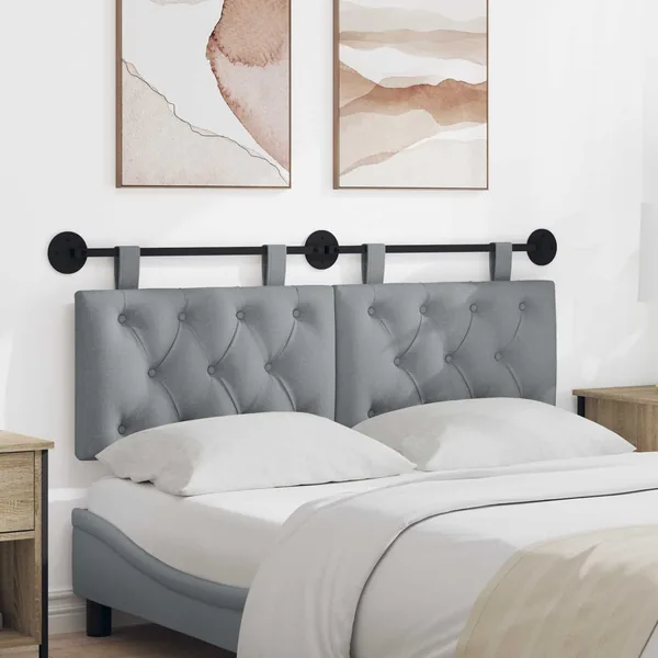 Tête de lit suspendue Gris clair Tissu