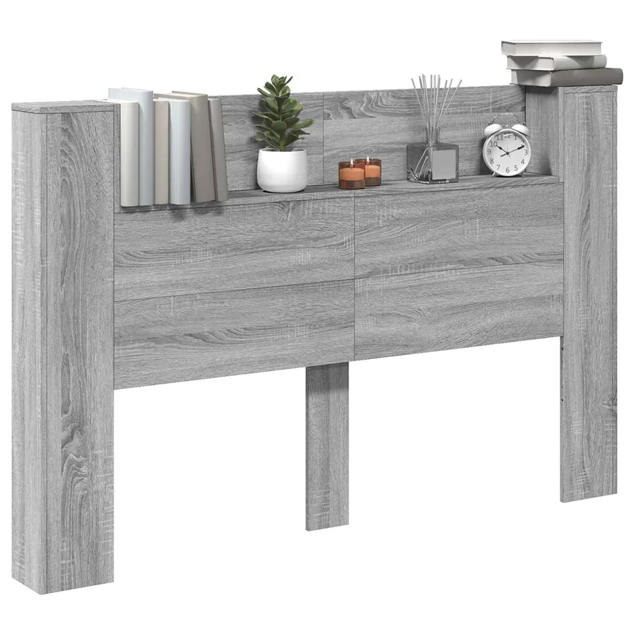 Cabinet de Tête de Lit avec LED Gris Sonoma Bois d'ingénierie - 3