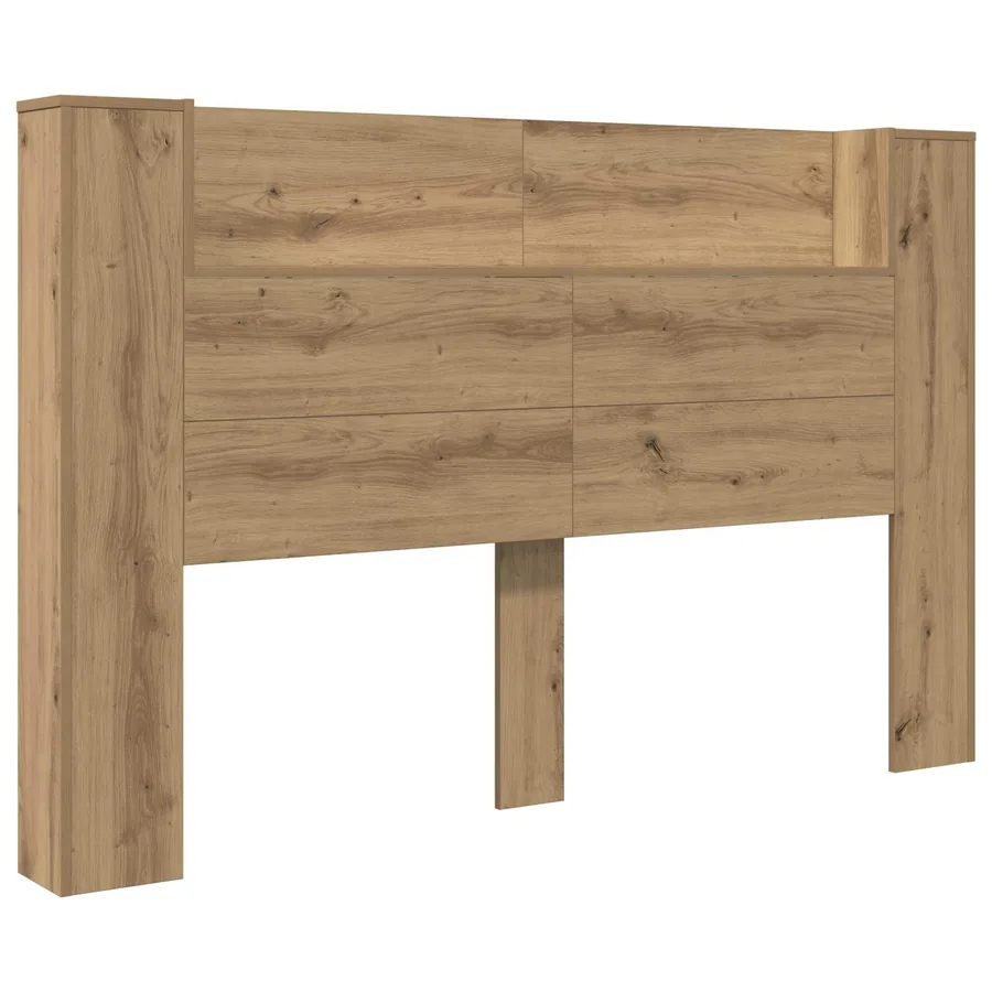 Cabinet de Tête de Lit avec LED Chêne Artisanal - 2