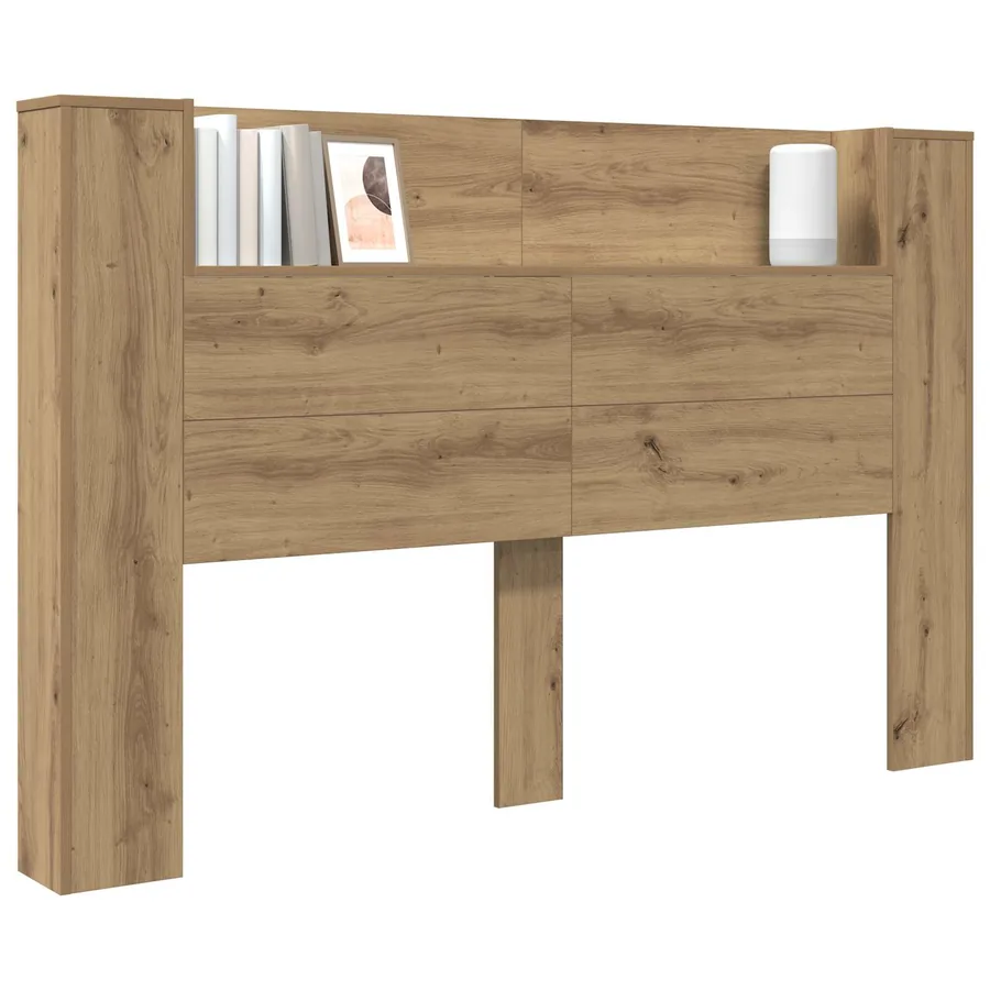 Cabinet de Tête de Lit avec LED Chêne Artisanal - 3