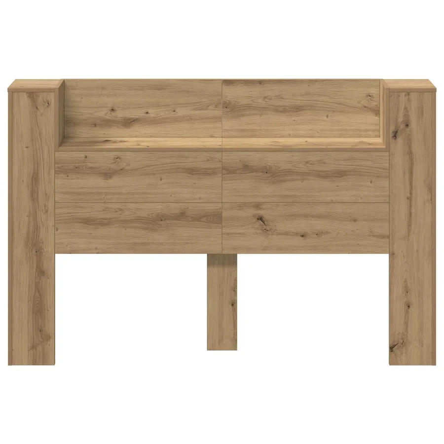 Cabinet de Tête de Lit avec LED Chêne Artisanal - 5