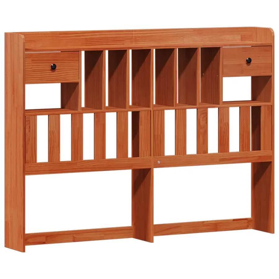 Cadre de lit bibliothèque avec tiroir Brun Ciré 200 x 150 cm - 3