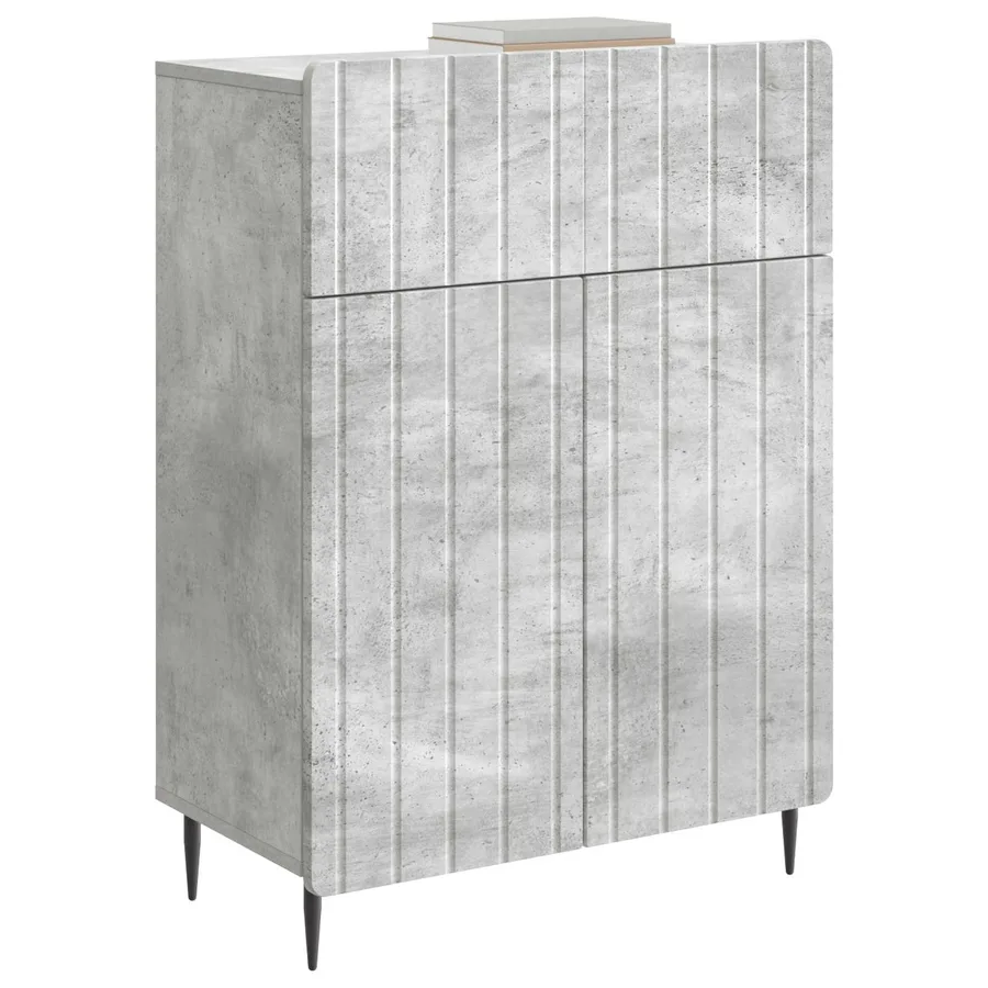 Buffet Gris béton 66 x 34,5 x 92 cm Bois d'ingénierie - 3