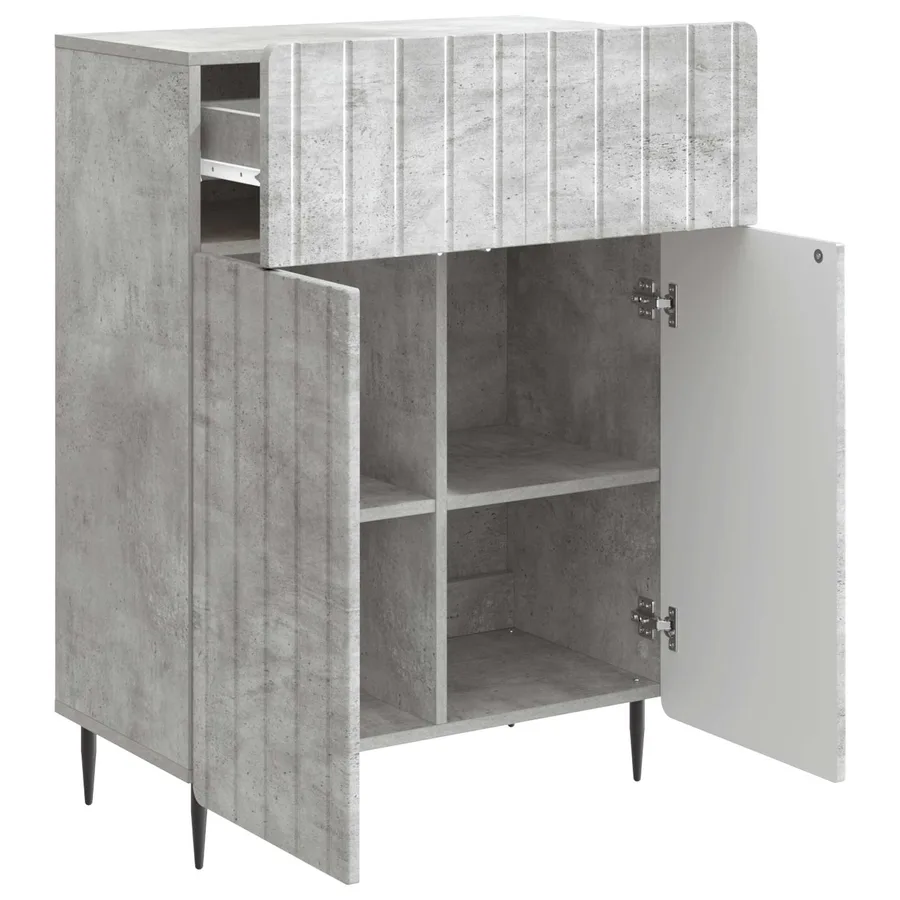 Buffet Gris béton 66 x 34,5 x 92 cm Bois d'ingénierie - 5