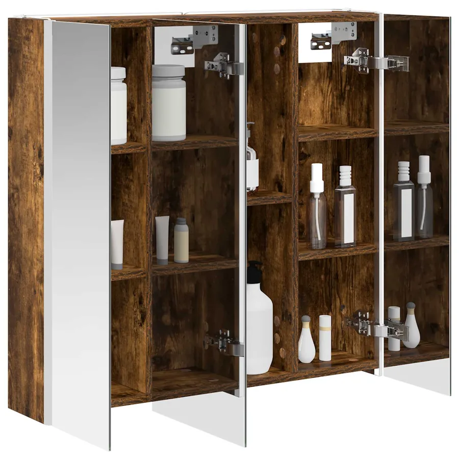 Armoire Miroir de Salle de Bain Chêne fumé 73.5 x 15.5 x 70 cm - 3