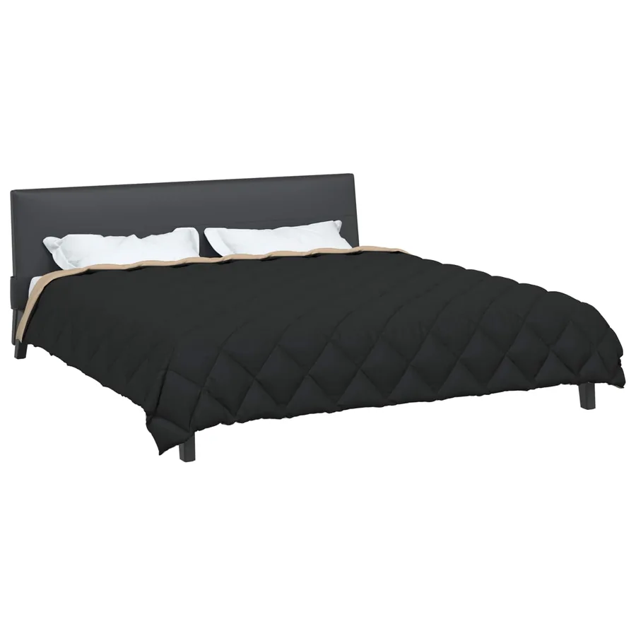 Duvet d'hiver Noir et Taupe 220 x 240 cm Microfibre - 3