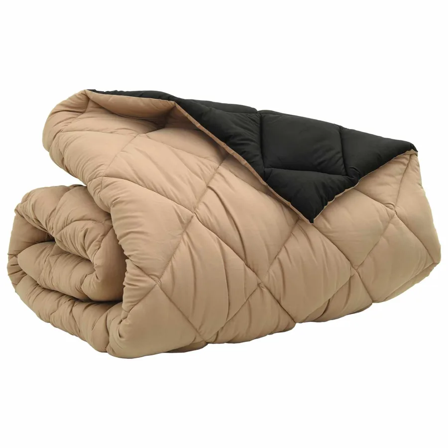Duvet d'hiver Noir et Taupe 220 x 240 cm Microfibre - 5