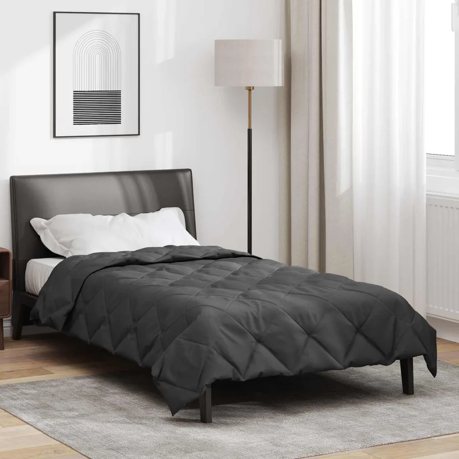 Duvet d'été simple Anthracite 200 x 155 cm Microfibre