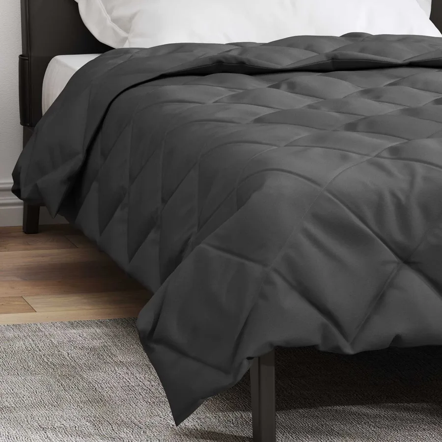 Duvet d'été simple Anthracite 200 x 155 cm Microfibre - 4