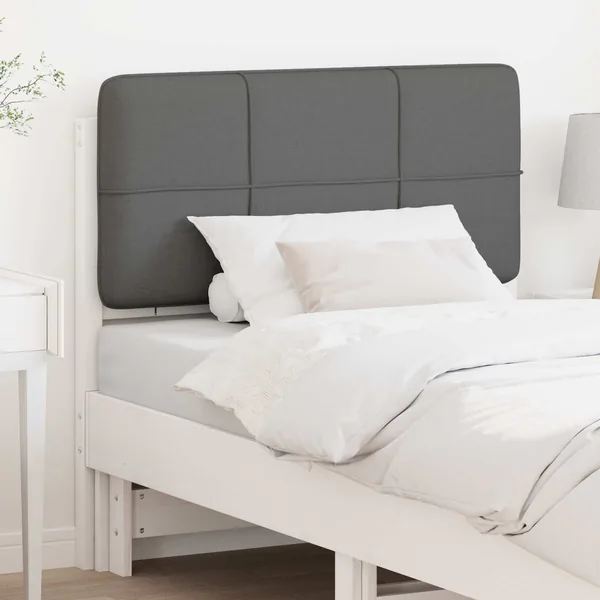 Tête de lit capitonnée Blanc et gris clair 75 cm Pin massif