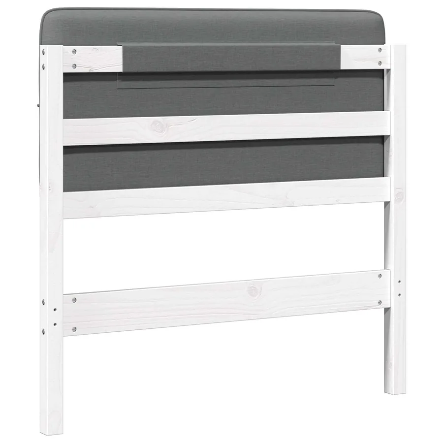 Tête de lit capitonnée Blanc et gris clair 75 cm Pin massif - 6